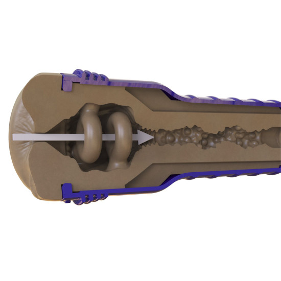 Мастурбатор-попка з плаваючими кільцями Turbo Tech, темний Fleshlight Boost Blast Female Medium Dark Flesh