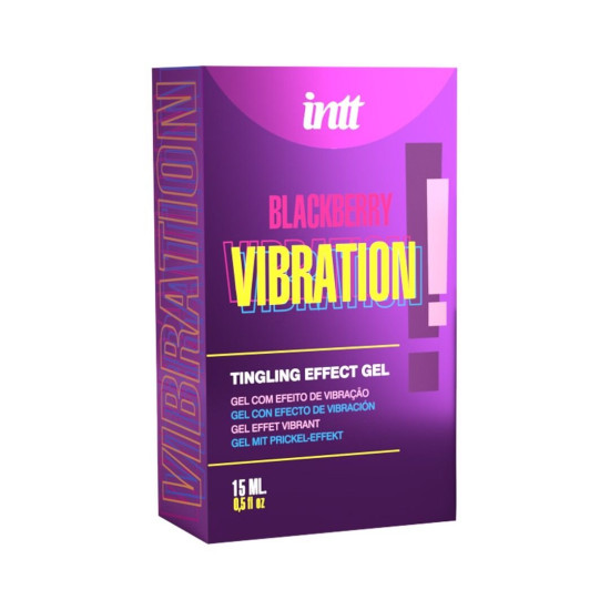 Жидкий вибратор со вкусом ежевики Intt Vibration Blackberry, 15 ml
