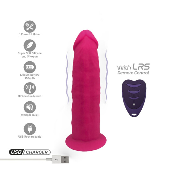 Вибрирующий фаллоимитатор, диаметр 4,4 см, розовый SilexD Henry Vibro Pink Model 2, 7 inch