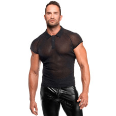 Мужское поло с полупрозрачными вставками Noir Handmade H082 Onyx veil polo, M