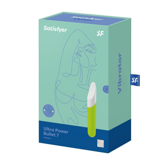 Мінівібратор з гнучким язичком, зелений Satisfyer Ultra Power Bullet 7 Green