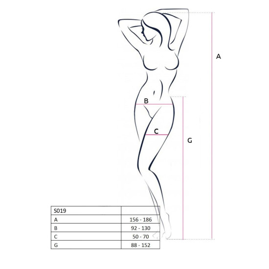 Эротические колготки-бодистокинг белого цвета в сеточку с имитацией ажурных трусиков с открытой промежностью Passion S019 White