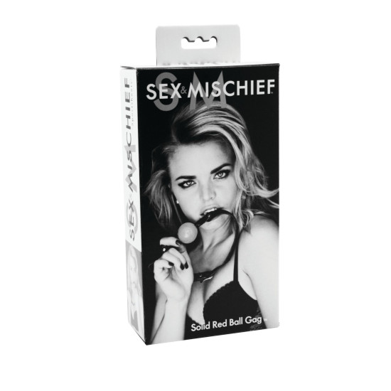 Класичний кляп з кулькою, червоний Sex And Mischief Solid Red Ball Gag