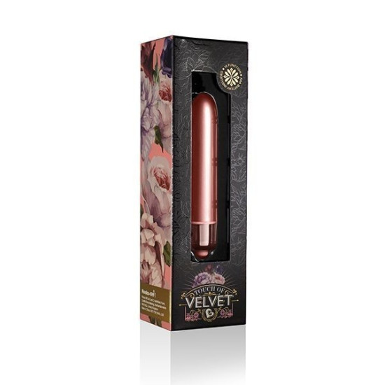 Вібропуля матова з оксамитовим покриттям Rocks Off RO-90mm Touch of Velvet Peach Blossom