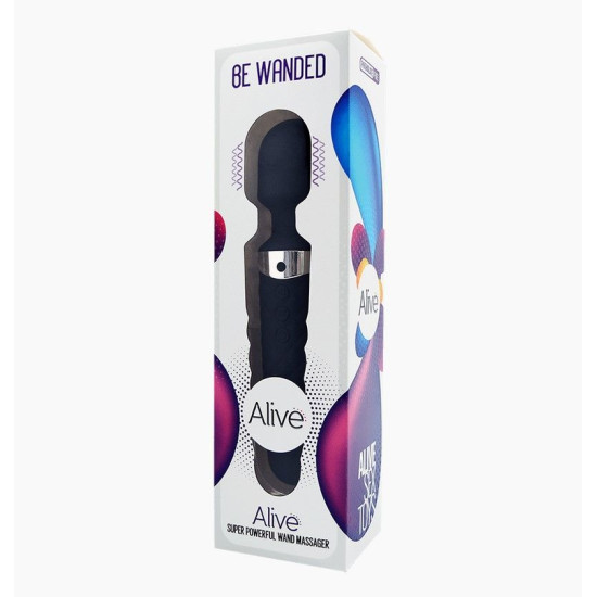 Мини-вибромассажер в форме микрофона, черный Alive Be Wanded Black