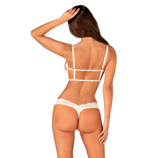 Еротичний комплект з відкритими грудьми і доступом, чорний Obsessive Heavenly 2-Pcs Cupless Set Black, XS/S