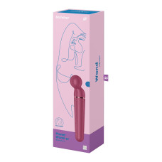 Потужний бездротовий вібромасажер, бордово-золотий Satisfyer Planet Wand-er Berry/Rosegold
