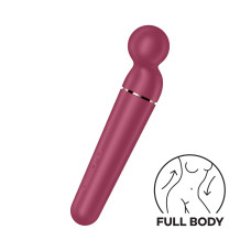Потужний бездротовий вібромасажер, бордово-золотий Satisfyer Planet Wand-er Berry/Rosegold