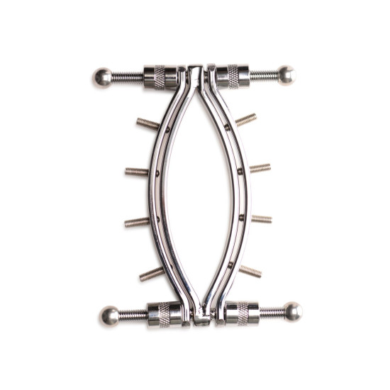 Зажим для половых губ с регулируемым давлением, Master Series Spread'Em Poker Vagina Clamp with Adjustable Pressure Screws