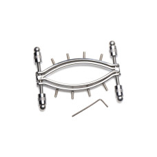 Затискач для статевих губ із регульованим тиском, Master Series Spread'Em Poker Vagina Clamp with Adjustable Pressure Screws