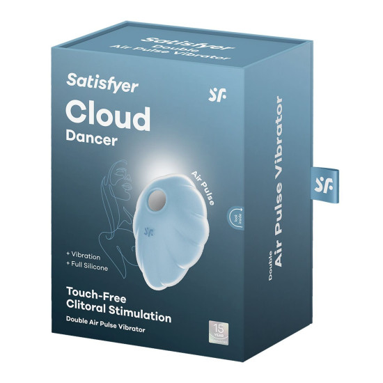 Вакуумний стимулятор з вібрацією, блакитний Satisfyer Cloud Dancer Blue
