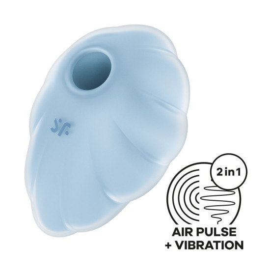 Вакуумний стимулятор з вібрацією, блакитний Satisfyer Cloud Dancer Blue