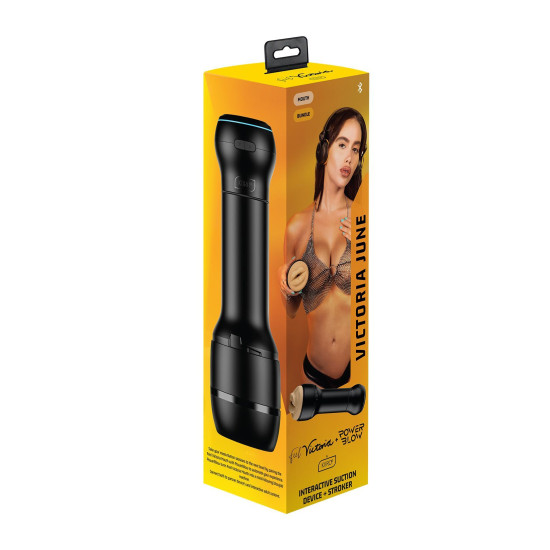 Мастурбатор с всасывающей интерактивной насадкой Kiiroo PowerBlow & Feel Victoria Mouth Combo Set