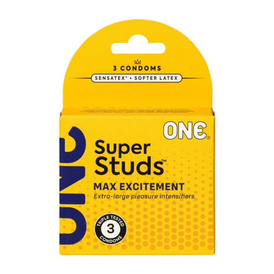 Презервативы с шипами ONE Super Studs, 3 шт