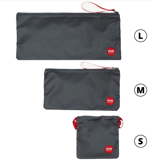 Сумка для секс-игрушек, кисет, серая, размер 14×14 см Fun Factory Toybag S Grey