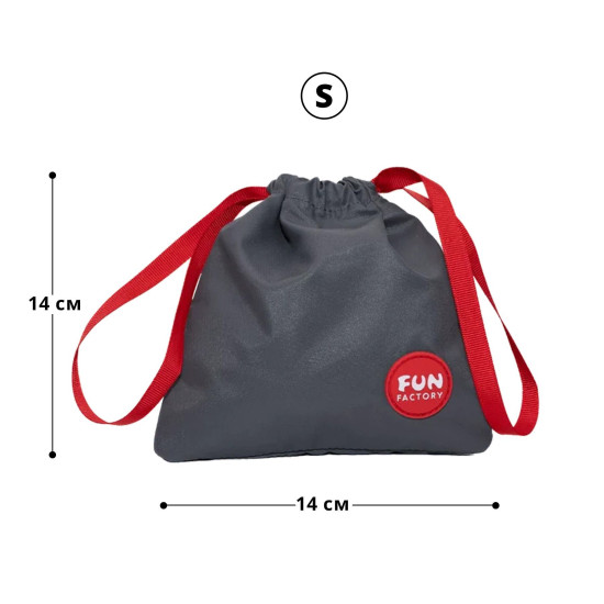 Сумка для секс-игрушек, кисет, серая, размер 14×14 см Fun Factory Toybag S Grey