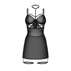 Соблазнительный бэби-долл с кружевами, черный Obsessive Arrowel Chemise Black, S/M