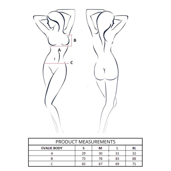 Сексуальное боди, черное Passion Evalie Body Black, S