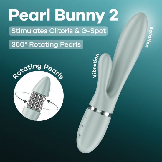Вибратор-кролик, серо-зеленый Satisfyer Pearl Bunny 2 Greygreen