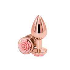 Анальна пробка, рожева, рожева основа NS Novelties Rear Assets - Rose - Pink, M