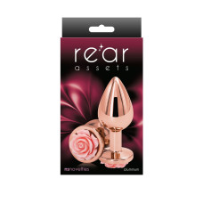 Анальна пробка, рожева, рожева основа NS Novelties Rear Assets - Rose - Pink, M