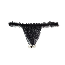 Эротический комплект белья, черный Intt Brazilian Panty Black, S-XL (мятая упаковка)