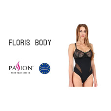 Боді чорного кольору FLORIS BODY Passion Exclusive Black, XXL/XXXL