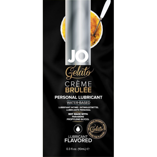 Пробник їстівної змазки зі смаком крем-брюле на водній основі JO Gelato Creme Brulee, 10 ml