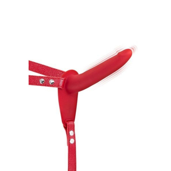 Страпон с вибрацией, красный Fetish Tentation Vibrating Strap-On with Dildo Red