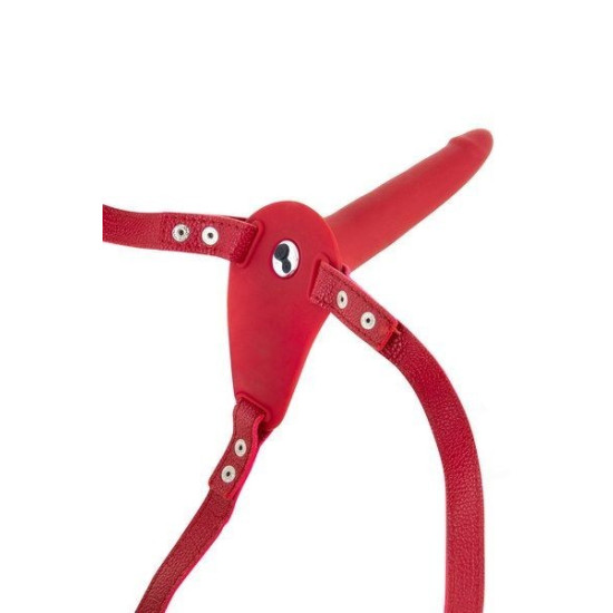 Страпон с вибрацией, красный Fetish Tentation Vibrating Strap-On with Dildo Red