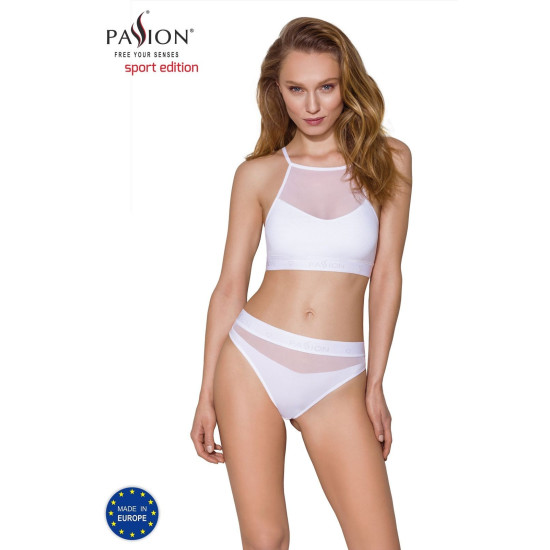 Трусики з прозорою вставкою, білі Passion PS006 Panties White, M