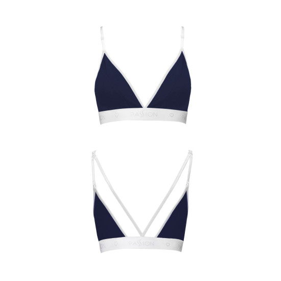 Спортивный топ с двойными бретелями, темно-синий Passion PS007 Top Navy Blue, XL