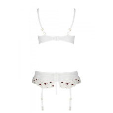 Комплект білизни (ліф, трусики, пояс для панчіх), білий Lovelia Set White, XXL/XXXL