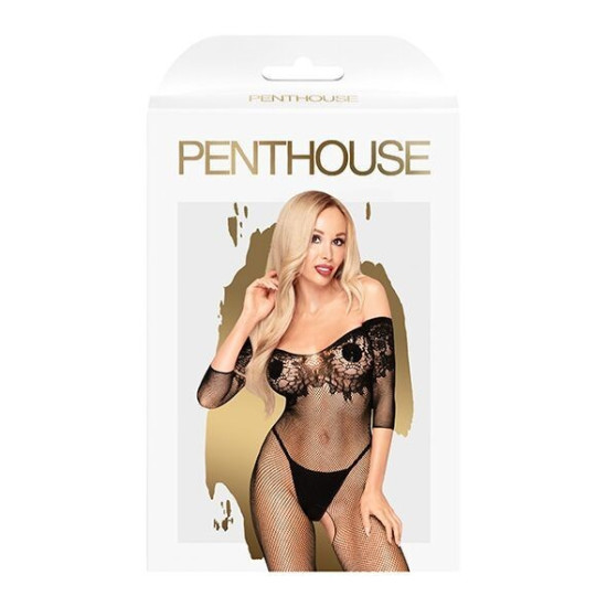 Бодістокінг з імітацією ліфа, чорний Penthouse High Profile Black, XL