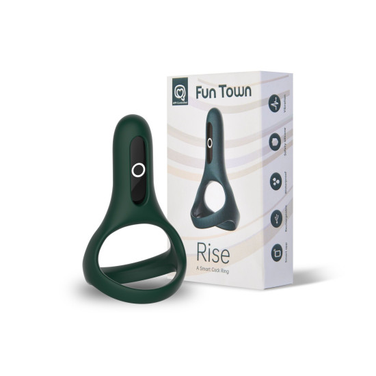 Подвійне ерекційне кільце, управління зі смартфона Fun Town Rise Turquoise