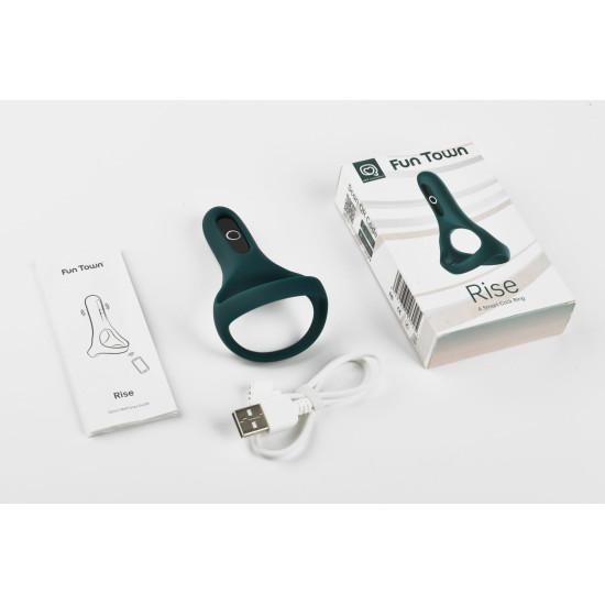 Подвійне ерекційне кільце, управління зі смартфона Fun Town Rise Turquoise