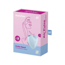 Вакуумний кліторальний стимулятор-сердечко з вібрацією, синій Satisfyer Cutie Heart Blue