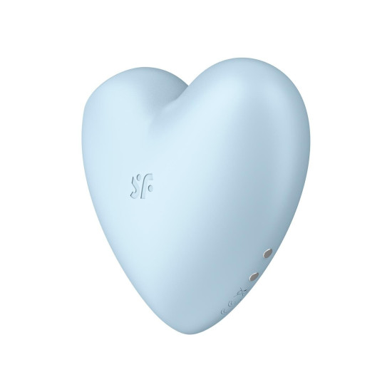 Вакуумный клиторальный стимулятор-сердечко с вибрацией, синий Satisfyer Cutie Heart Blue