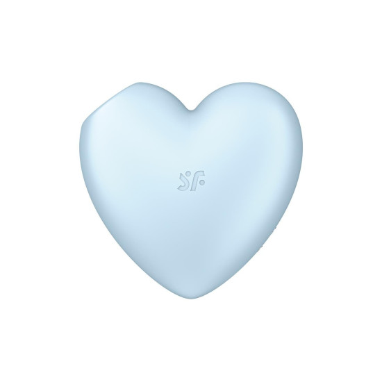 Вакуумный клиторальный стимулятор-сердечко с вибрацией, синий Satisfyer Cutie Heart Blue