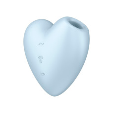 Вакуумний кліторальний стимулятор-сердечко з вібрацією, синій Satisfyer Cutie Heart Blue