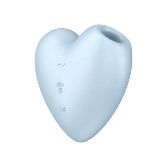 Вакуумный клиторальный стимулятор-сердечко с вибрацией, синий Satisfyer Cutie Heart Blue