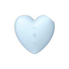 Вакуумний кліторальний стимулятор-сердечко з вібрацією, синій Satisfyer Cutie Heart Blue
