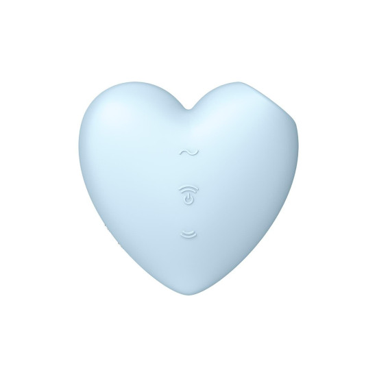 Вакуумный клиторальный стимулятор-сердечко с вибрацией, синий Satisfyer Cutie Heart Blue