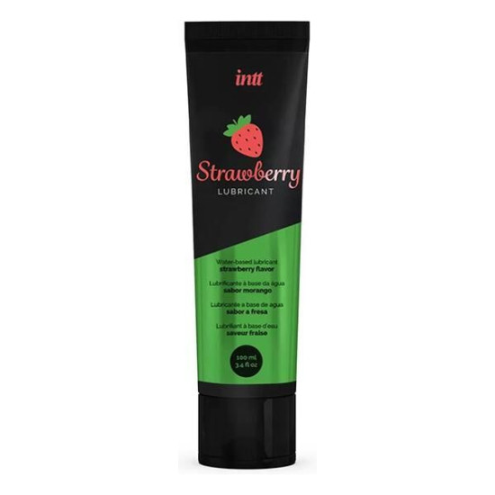 Съедобный лубрикант с клубничным вкусом на водной основе Intt Strawberry, 100 ml