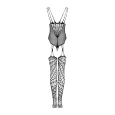 Чёрный ажурный бодистокинг под паутину Obsessive Bodystocking G325 Black, S/M/L