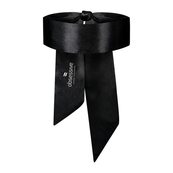 Чорна атласна маска-пов'язка Obsessive Blindfold Black, One Size