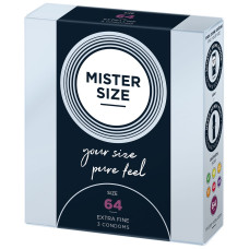 Презервативи для пеніса довжиною 13,7-14,7 см, 3 шт Mister Size - pure feel 64