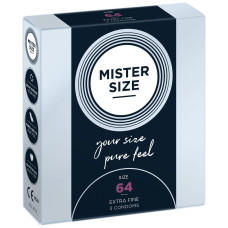 Презервативи для пеніса довжиною 13,7-14,7 см, 3 шт Mister Size - pure feel 64