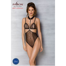 Боді з відкритими грудьми, коміром-чокером і корсетом, чорне Passion Dominica Body Black, S/M