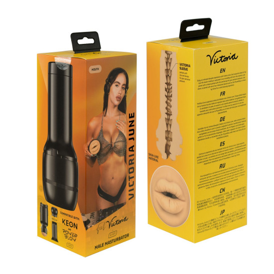 Мастурбатор, совместим с PowerBlow и Keon Kiiroo Feel Victoria June Mouth Stroker PBC